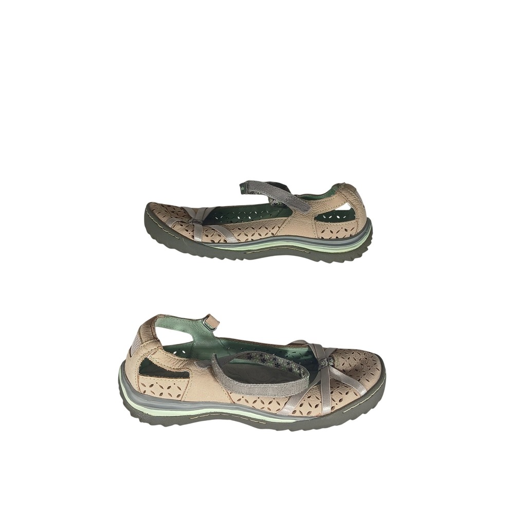 Jambu Cherry Blossom Mary Jane 7M Tan Leather Floral Gorpcore Boho Flat